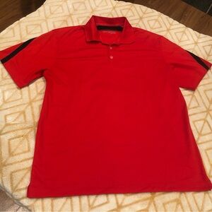 Nike Golf Dri-FIT Polo Shirt - Red with Black Shoulder Stripe
